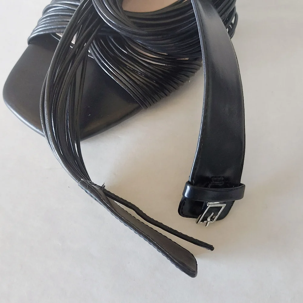 Zara Black Strappy High Heel Sandals - Picture 9 of 11